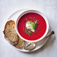 Beetroot, red cabbage & chestnut soup